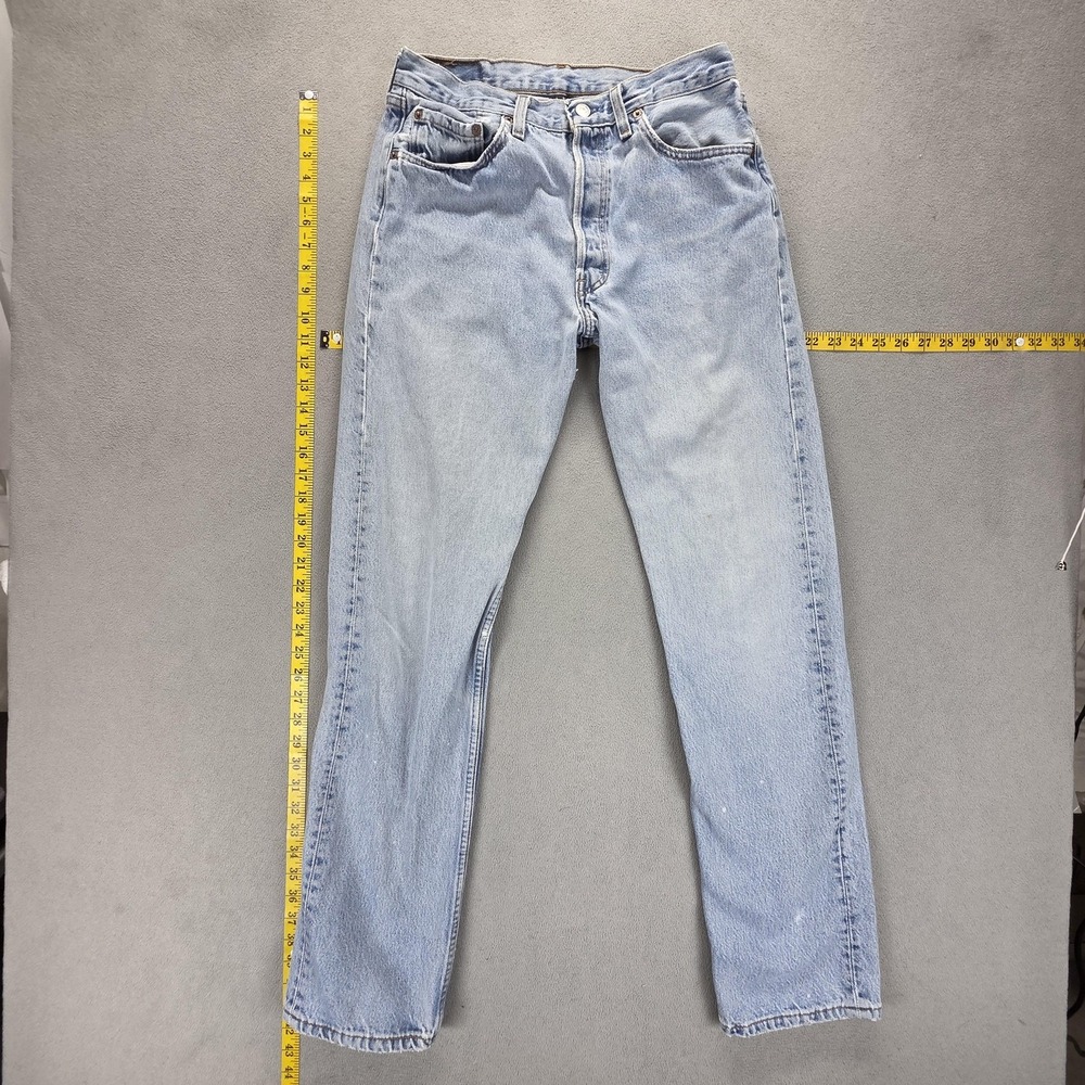 Vintage Levis 501 Jeans Womens Blue Light Wash Straight Made In USA Fits 28x32